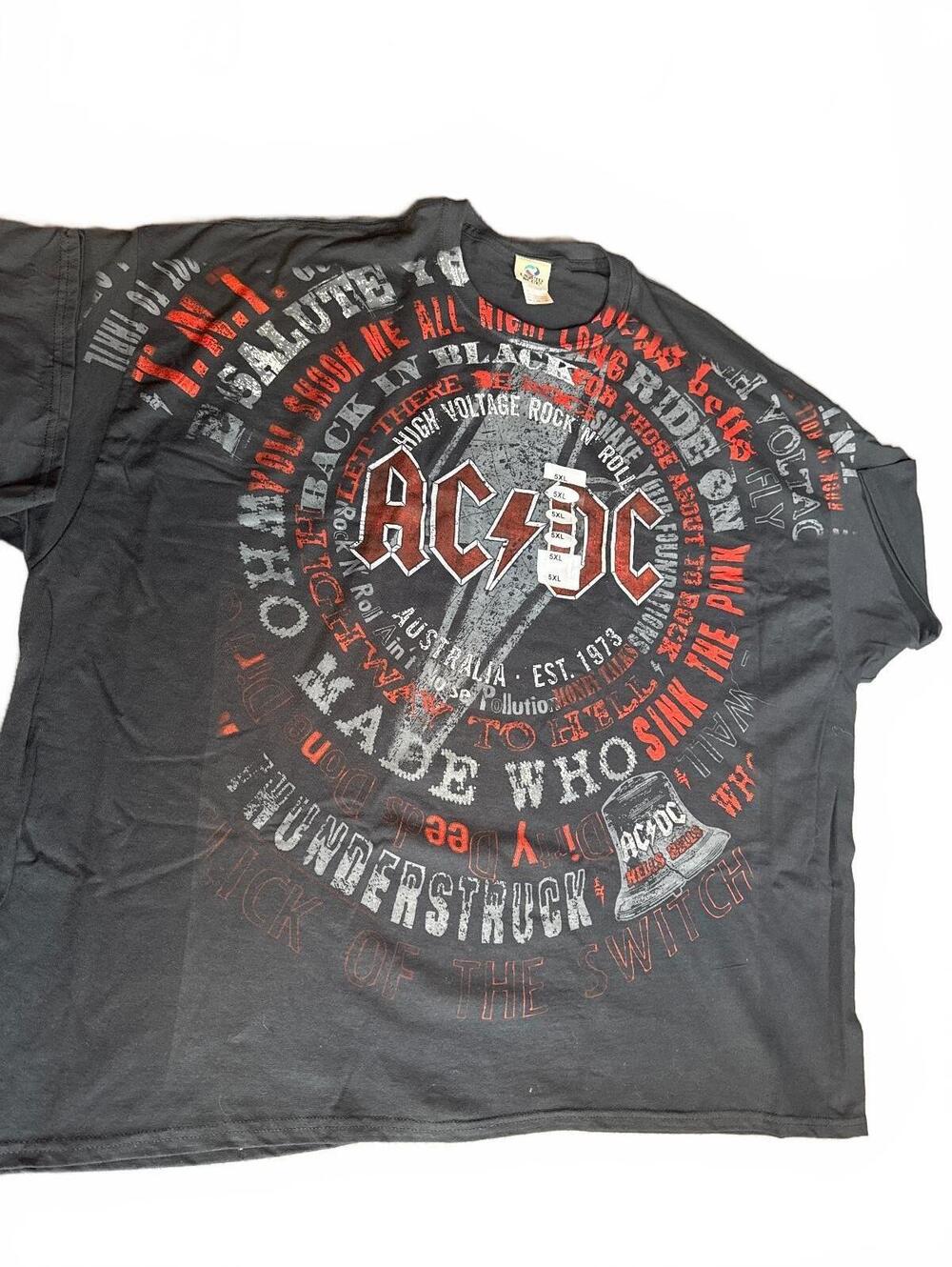 New 5 X NOS Liquid Blu Original grey tag AC/DC High Voltage Rock N' Roll Graphic